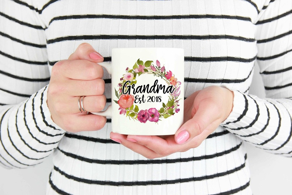 Custom New Grandma Mug Grandmother Gift Christmas Gifts For Grandma Est 2018