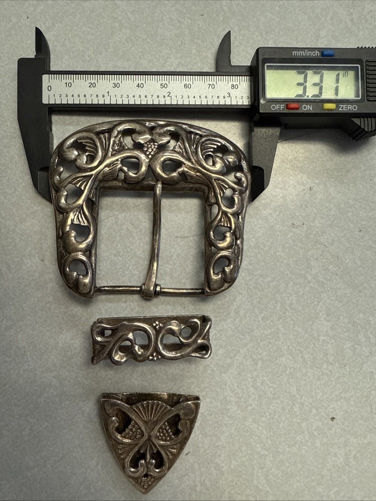 Sterling Silver Boyd Reno NV 3 Pc Ranger Buckle Set 125g Fits 1.65” Belt Vintage