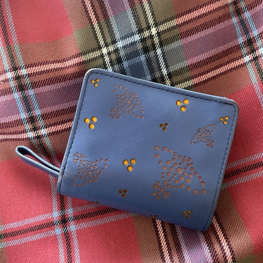 Vivienne Westwood mini wallet leather Orb patterned blue from Japan