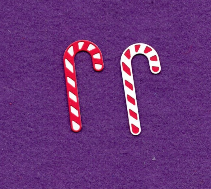 CANDY CANE # 2 small die cuts scrapbook cards