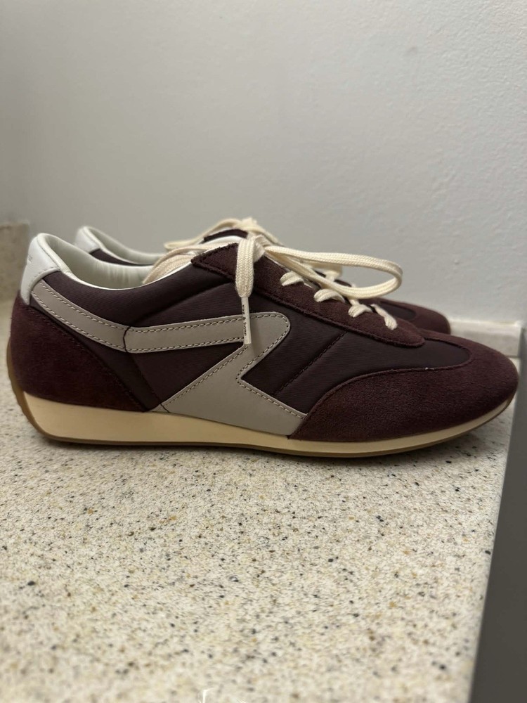 rag & bone women’s  Suede Leather Sneakers Contrast Trim Lace Up Casual