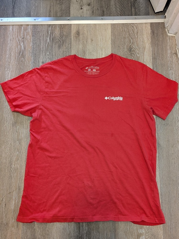 Red Columbia Pfg Fishing Shirt Mens Large