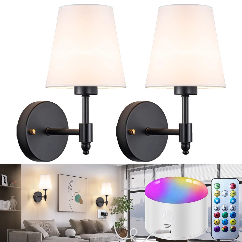 Battery Operated Wall Sconces Set of , Rechargeable Wireless Wall Lights with...