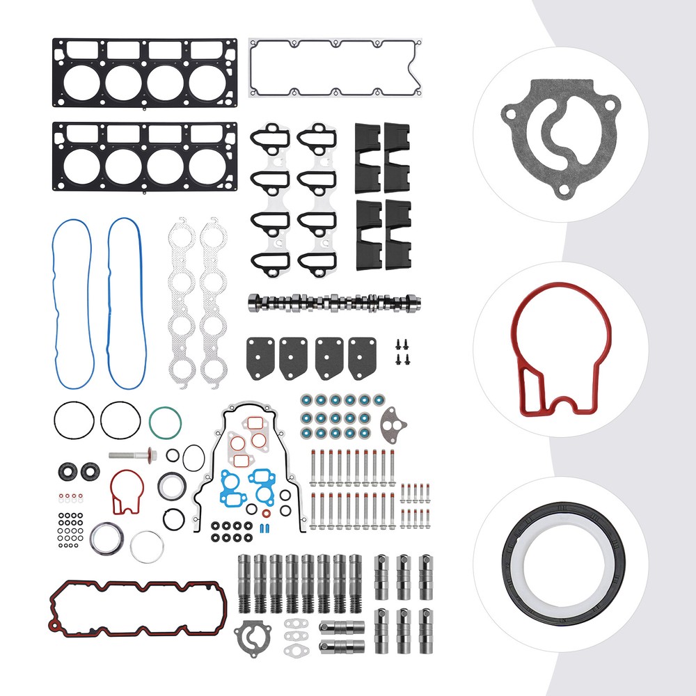 GM 5.3L AFM Lifter & Camshaft Kit with Head Gaskets, Bolts & Guides