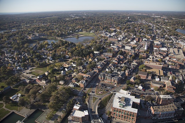 Photo:Portsmouth New Hampshire 2017 Aerial View Downtown Skyline