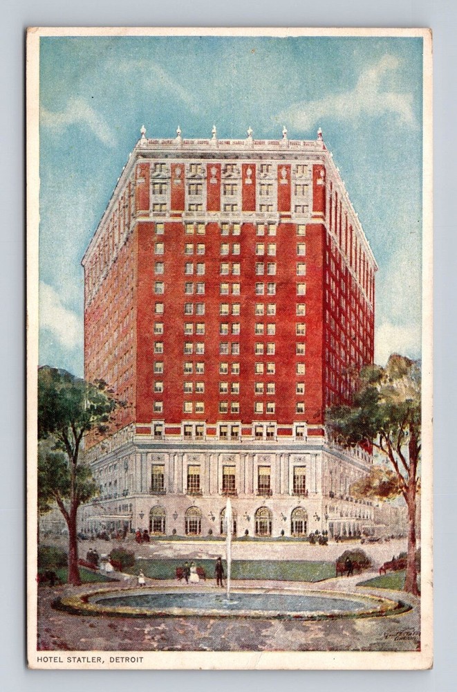 Detroit MI-Michigan, Hotel Statler, Advertising, Antique Vintage Postcard
