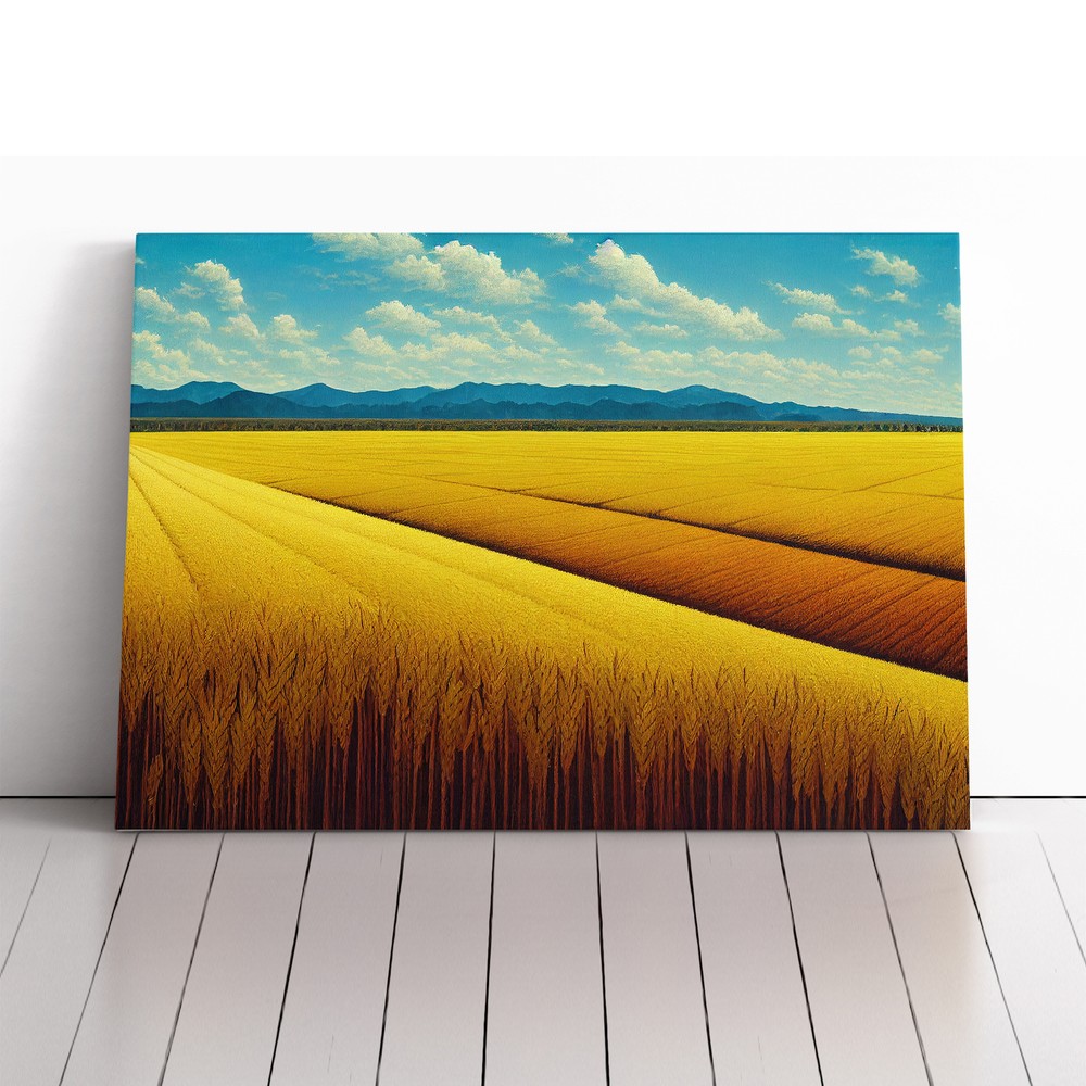 Luscious Wheat Field Canvas Wall Art Print Framed Picture Home Decor Living Room