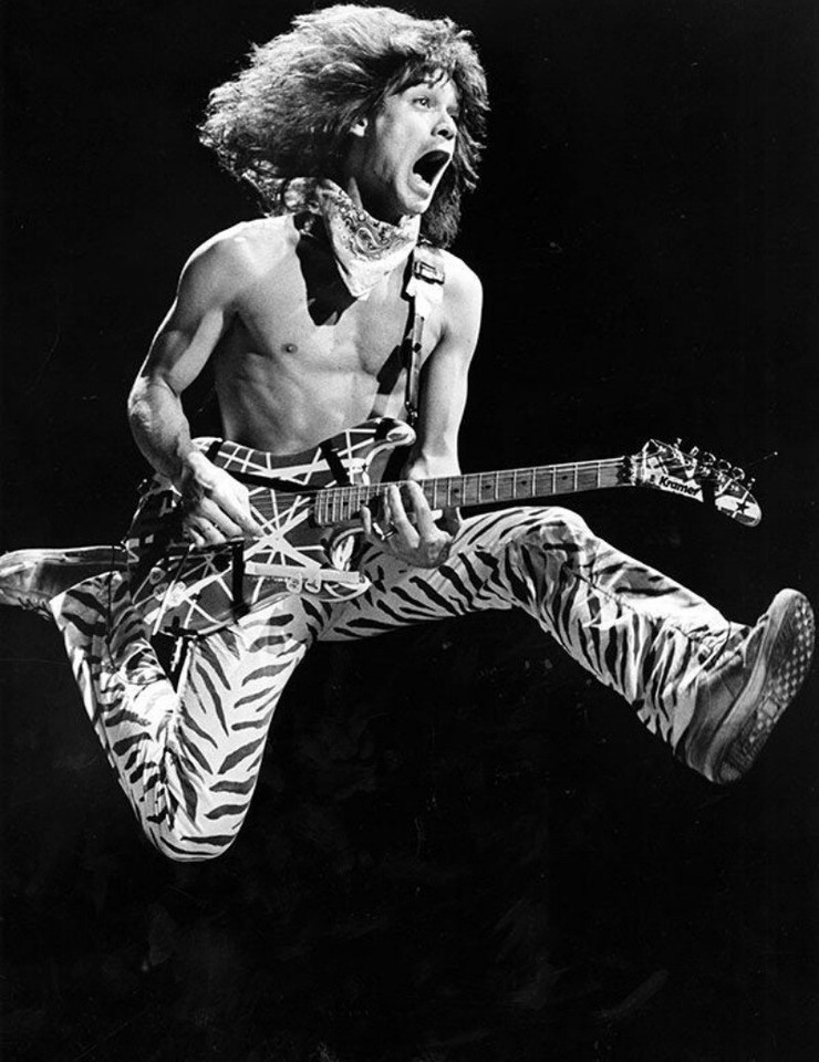 Eddie Van Halen Poster, Music Concert Print, Black and White Wall Decor Print