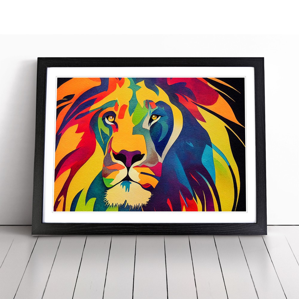 Lion Vol.3 Abstract Wall Art Print Framed Canvas Picture Poster Decor