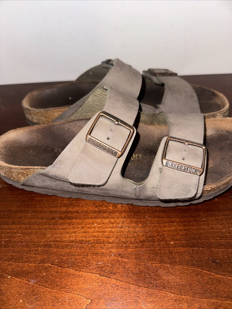 Birkenstock Men's Arizona Mocha Brushed Leather Size 41/ 8-8.5 Women’s 10-10.5