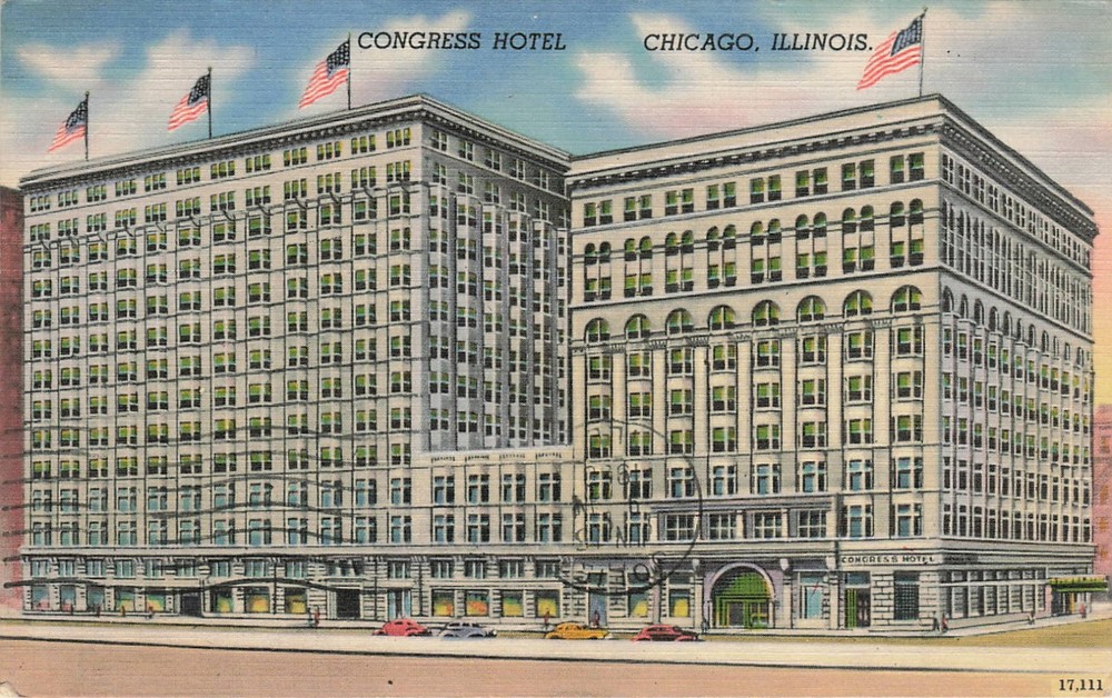 1950 Congress Hotel Chicago Illinois Posted Colourpicture Linen Postcard