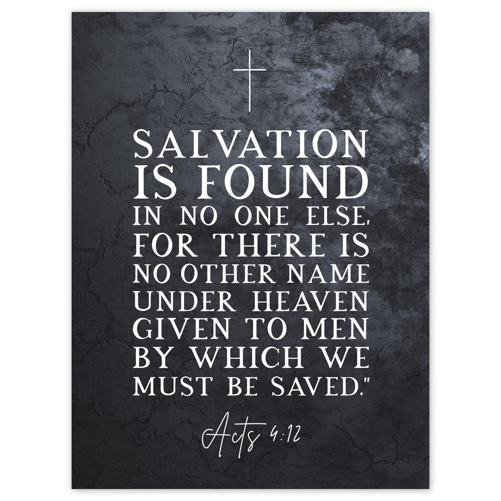 Salvation Found in No One Else Acts 4:12 Bible Verse Large Wall Art Print