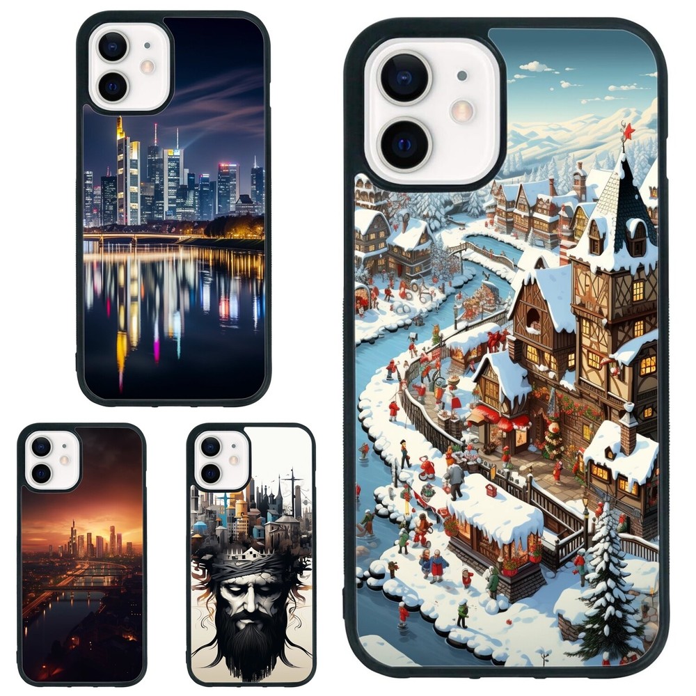 Metal Case Germany architecture Frankfurt For iPhone XS XR 6 7 8 Plus SE 2nd 3rd