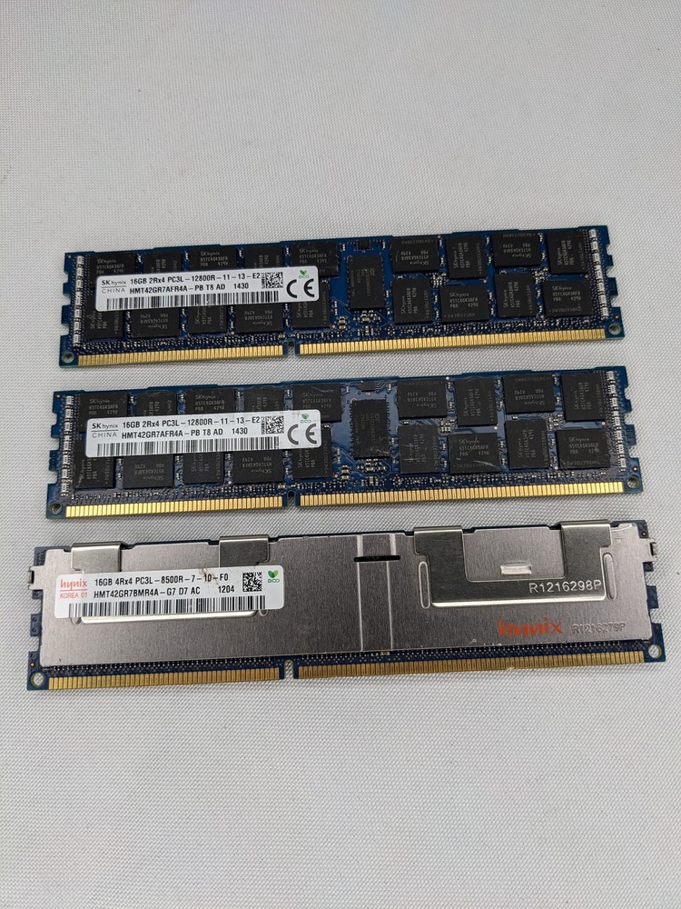 Lot of 3 16GB 2Rx8 PC3L-12800R DDR3 Server Memory Modules FOR PARTS / REPAIR!