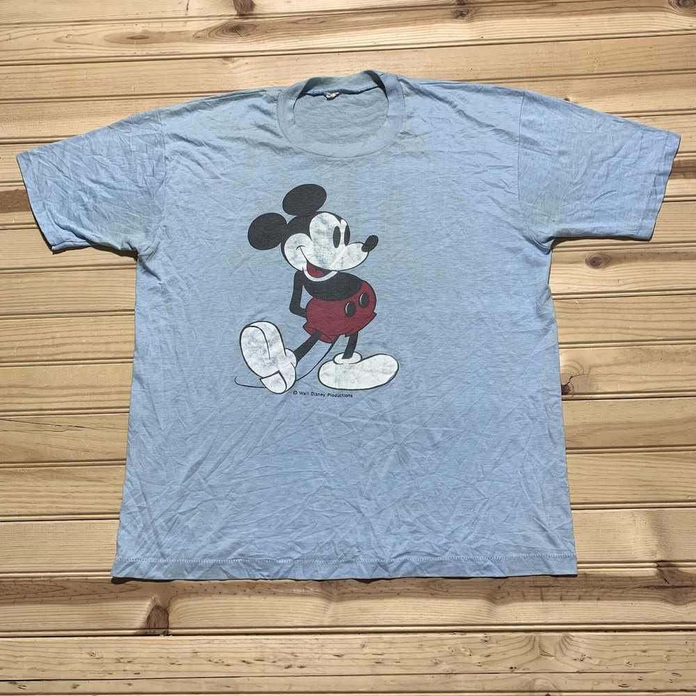 Vintage 80s Disney Disney World Mickey Mouse  Classic Logo Shirt Size Medium