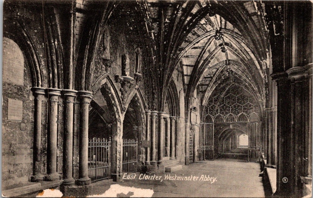 East Cloister Westminster Abbey Arches Columns Postcard