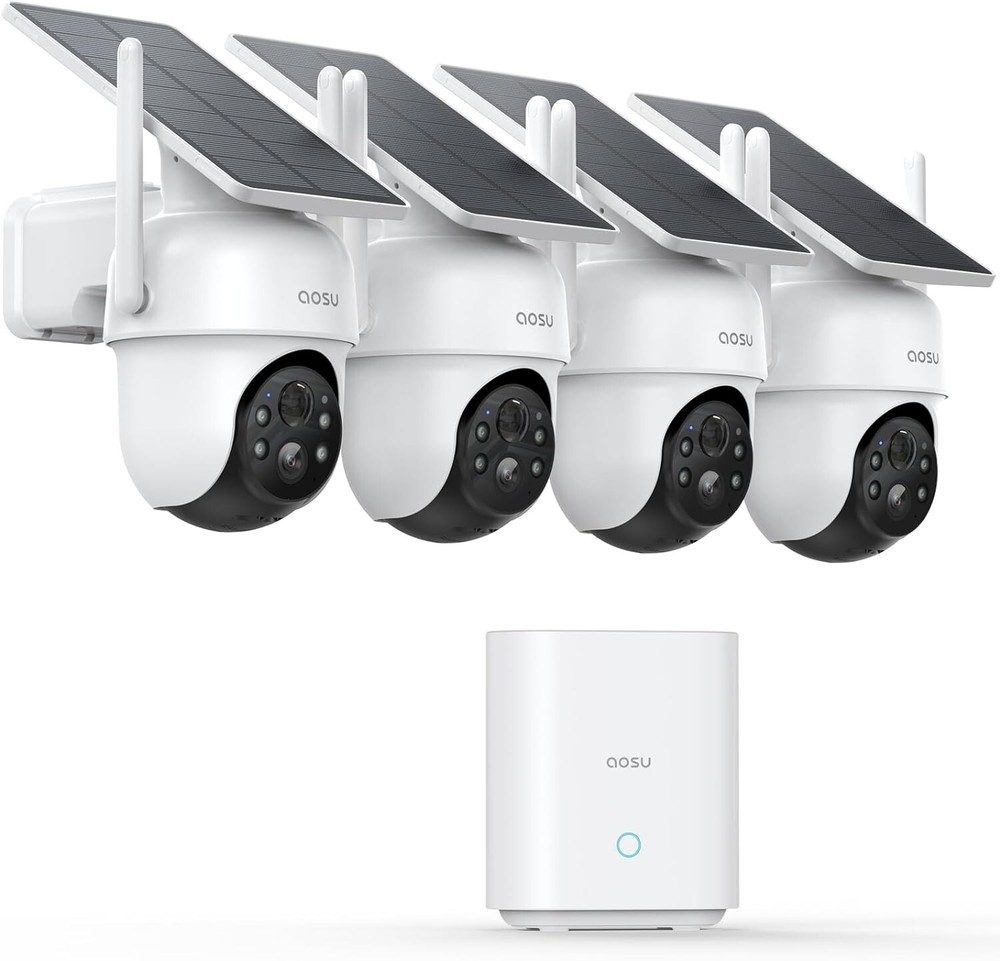 All-in-One 4-Cam Wireless Security Kit with Auto Tracking and 32GB Storage