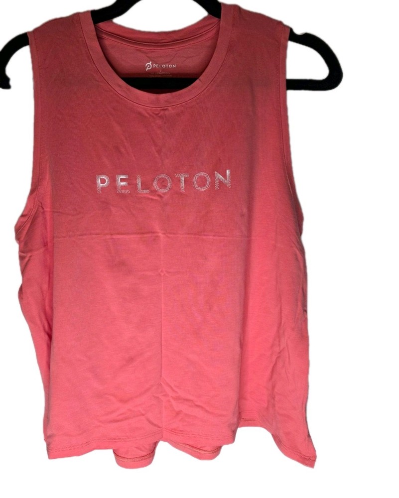 Peloton Women's Size L Pink Crew Neck Logo Activewear Tank Top