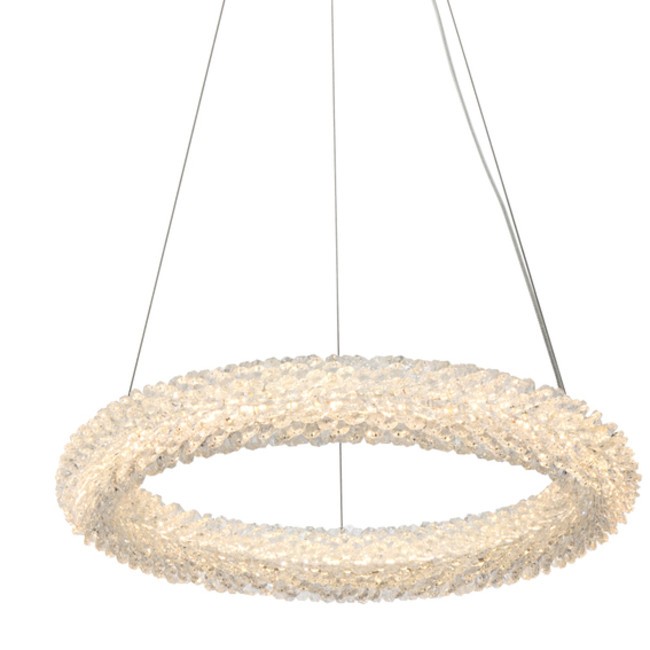 Elegant Chrome 18W LED Crystal Ring Chandelier by Bowen 3800D18