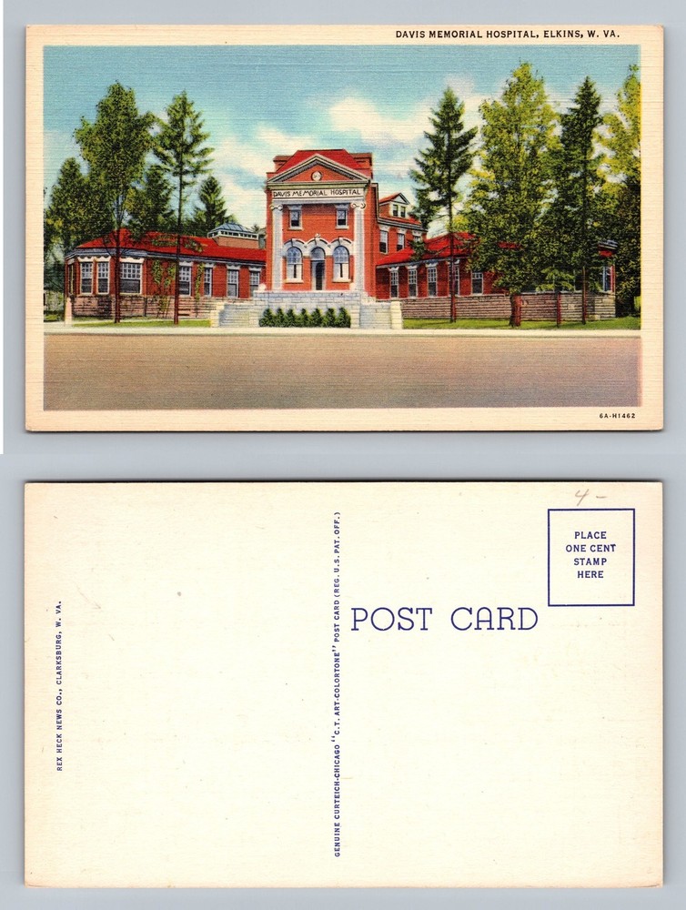 Elkins, WV-West Virginia, Davis Memorial Hospital Scene Vintage Postcard