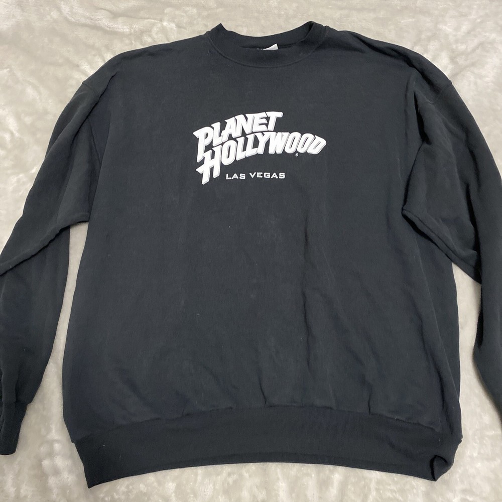 Vintage Planet Hollywood Las Vegas Crewneck Sweatshirt Black Large BNWT VTG 90s