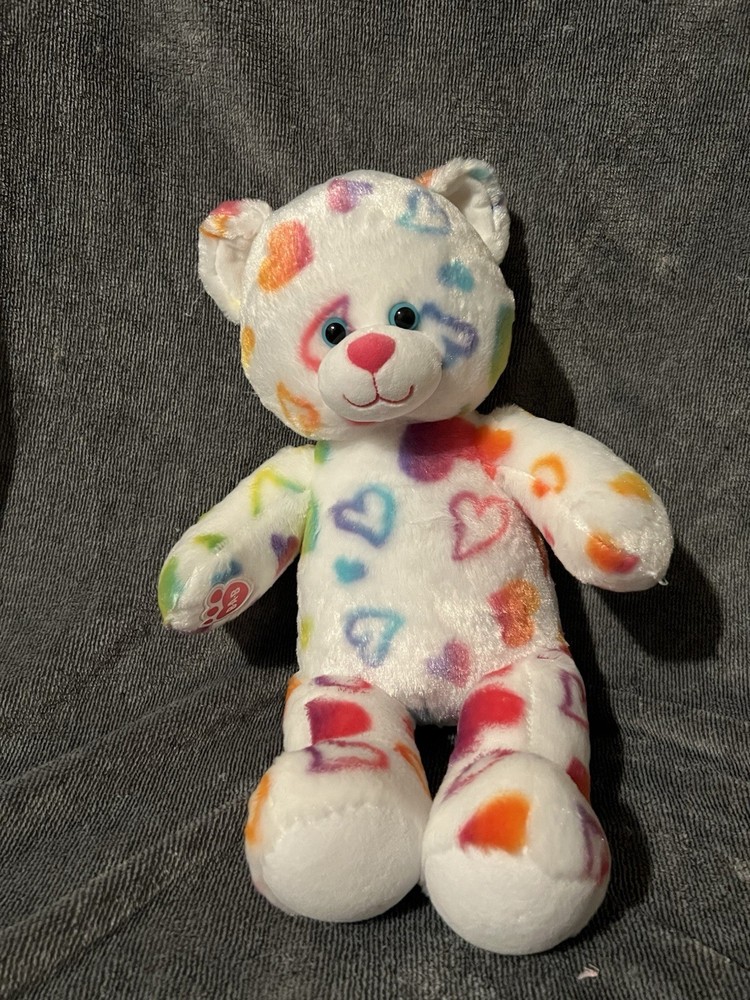 Build-A-Bear Workshop Multicolor Hearts Plush Teddy Bear