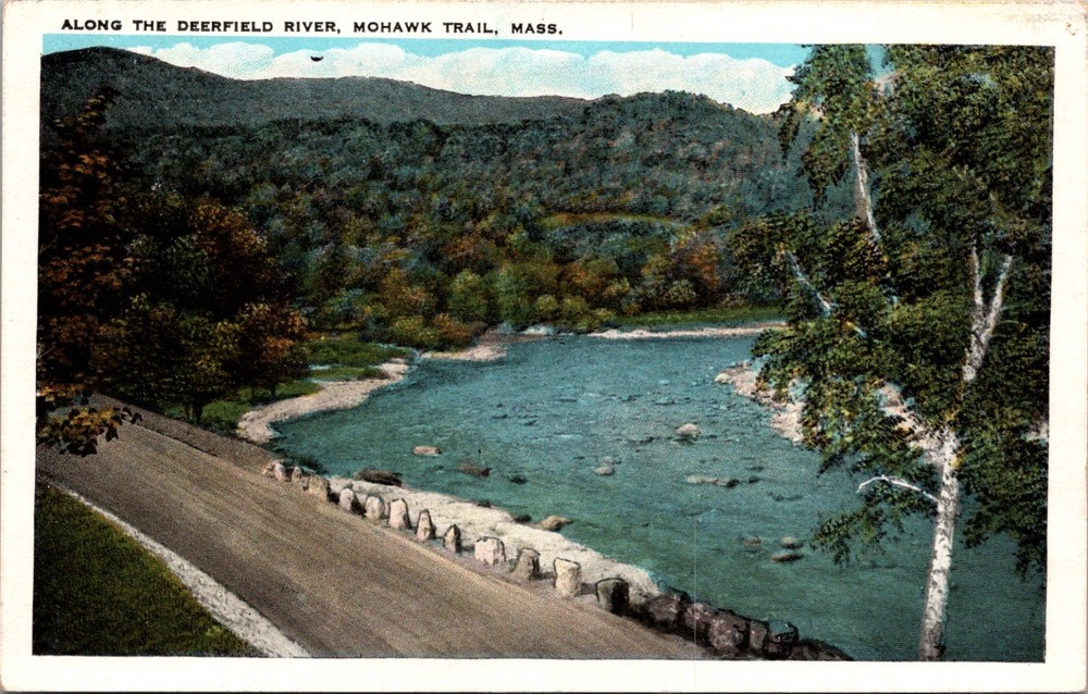Deerfield River Mohawk Trail Massachusetts MA River Road View Postcard