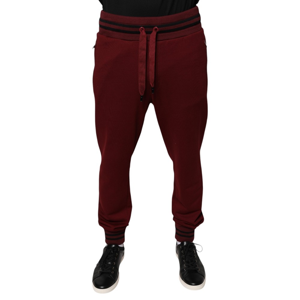 DOLCE & GABBANA Pants Dark Red Cotton Men Jogger Sweatpants IT50/W36/L 970usd