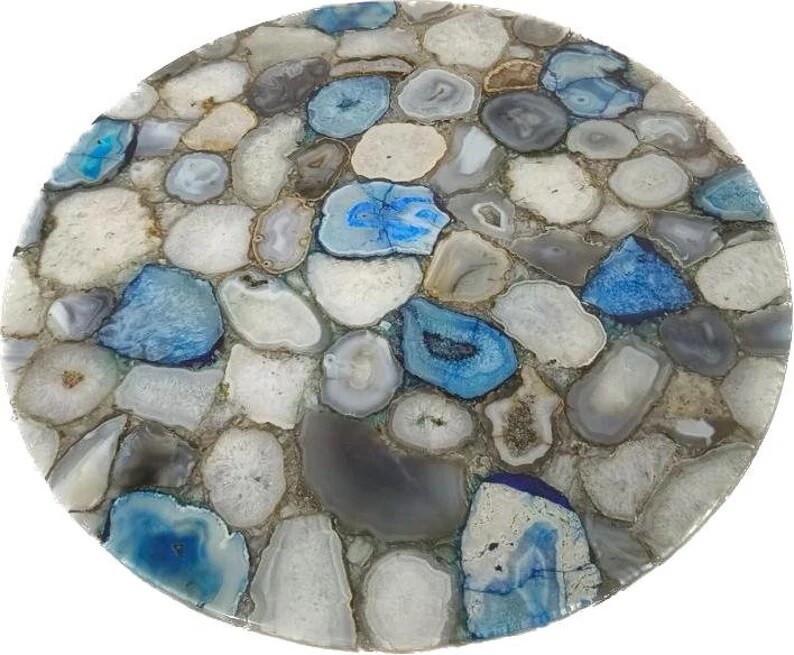 Custom Agate Round Dining Table for Kitchen or Outdoor Décor