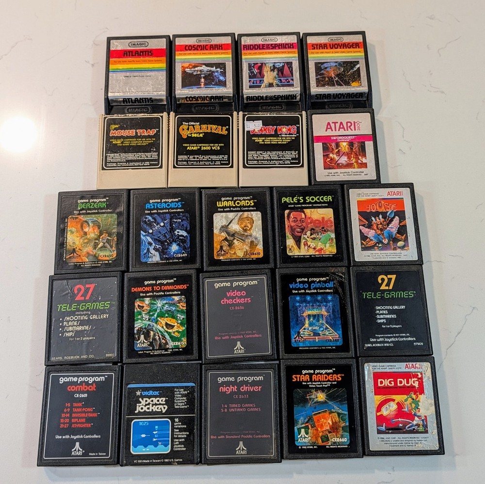 Lot Of 23 Atari 2600 Games - All Cleaned & Tested