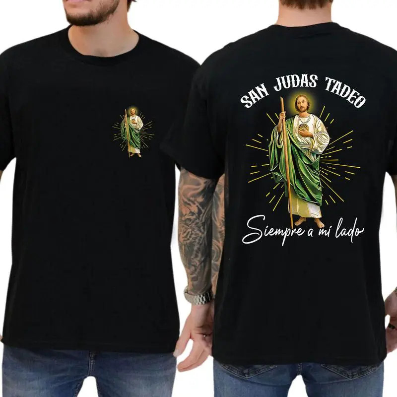 Jesus Always By My Side Unisex 2 Sides T-Shirt Cotton Fabric