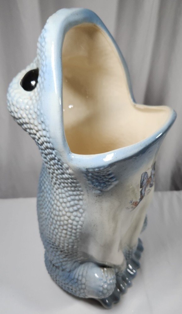 Rare Mid-Century Modern 1960s Hand-Painted Italian Porcelain Frog Umbrella Stand by Gump's - Vintage Collectible Home Decor
