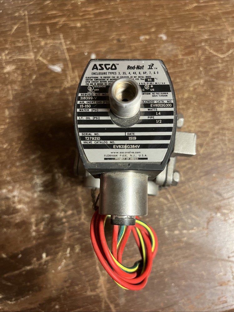 Asco 1.4 W Low Power Solenoid Valve Ev8316G384V 24Dc