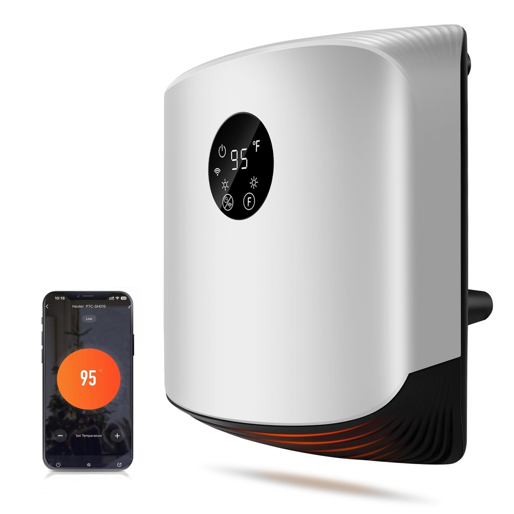 Electric Space Heater 1500W Fast Heating WiFi Space Heaters with 3 Modes, Saf...