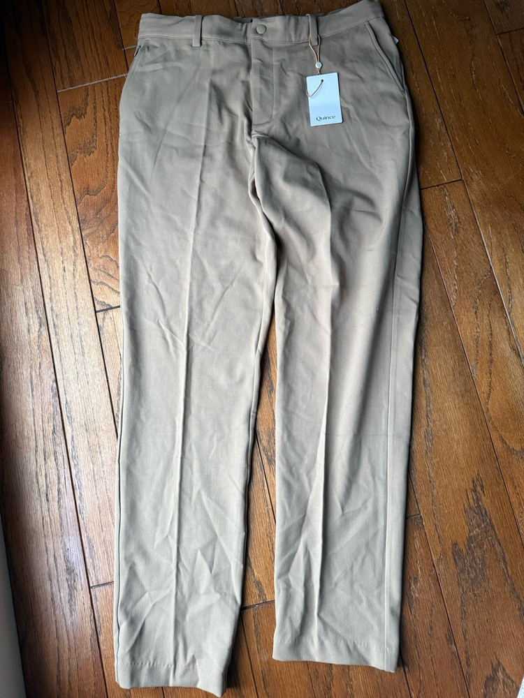 Quince Men’s Smart Chino Khaki Performance Pants 32 X 32 NWT