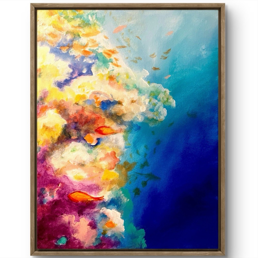 TITA PAINTZ Coral Reef Bold Colors Ocean Seascape Handmade Wall Art 11x14