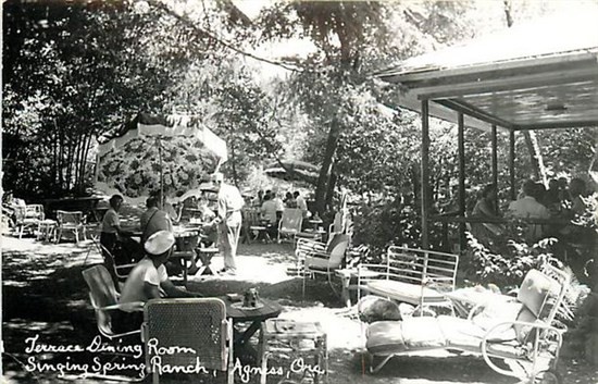 OR, Agness, Oregon, Singing Springs Ranch, Terrace Dining Room, RPPC