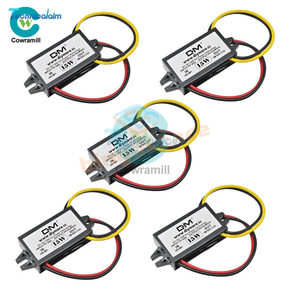 Car Power Supply Converter 12V-5V 3A 15W DC-DC Buck Converter Step Down Module