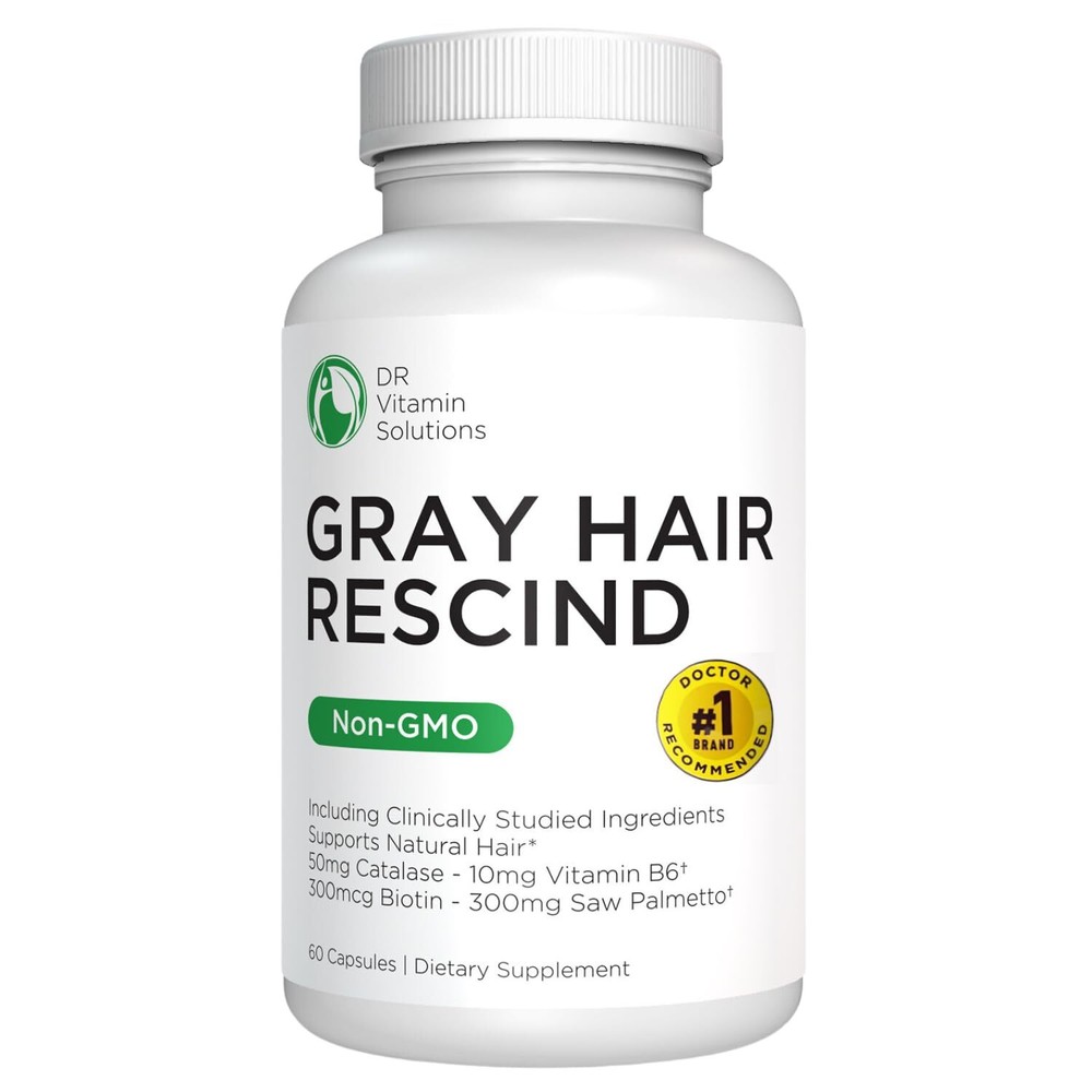 Gray Hair Rescind with Catalase - Antiaging Hair, Skin and Nails Vitamins, Pa...