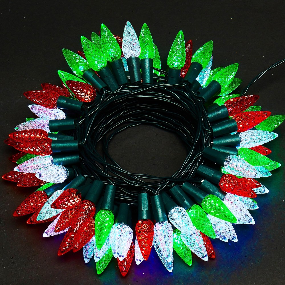 C6 Christmas Lights, 60 LED 20ft Battery Operated Christmas String Lights wit...