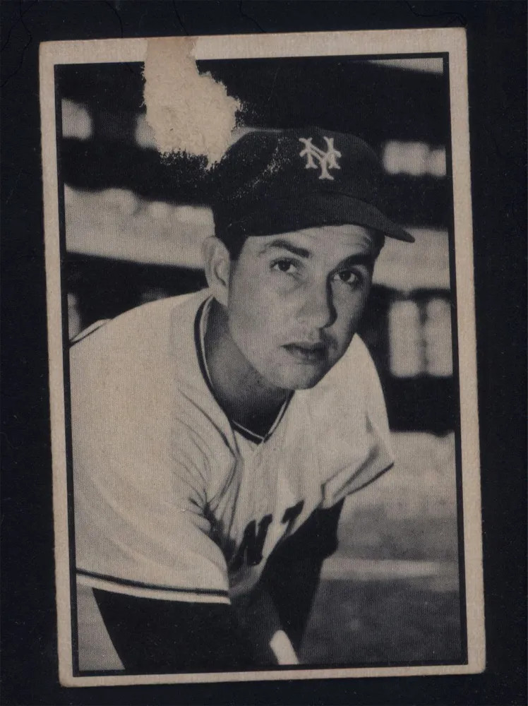 1953 Bowman B&W #28 Hoyt Wilhelm Giants (Poor) 012653