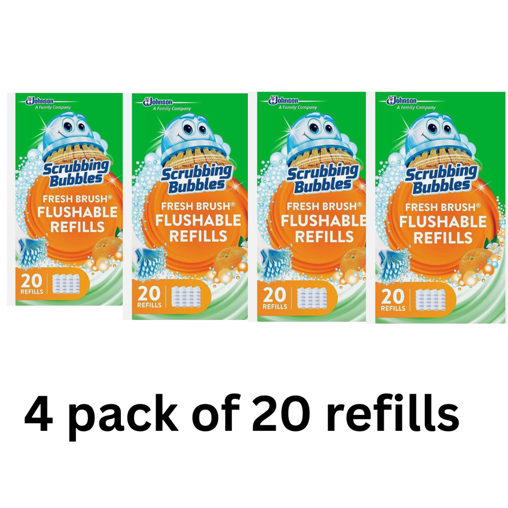 80ct Scrubbing Bubbles Fresh Brush Flushable Toilet Cleaning Refill Pads