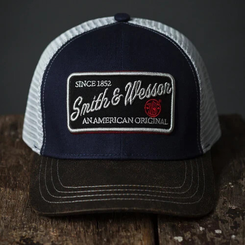 Smith & Wesson *BLUE & SILVER Tri-Tone* Mesh Back CAP HAT *NEW w/TAG*