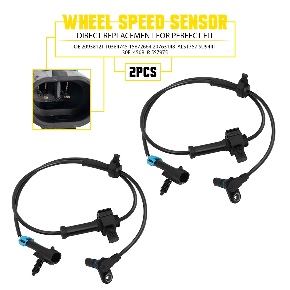 2PCS Rear Speed Wheel ABS Sensor For Chevrolet 2007-13 Silverado 1500 20938121