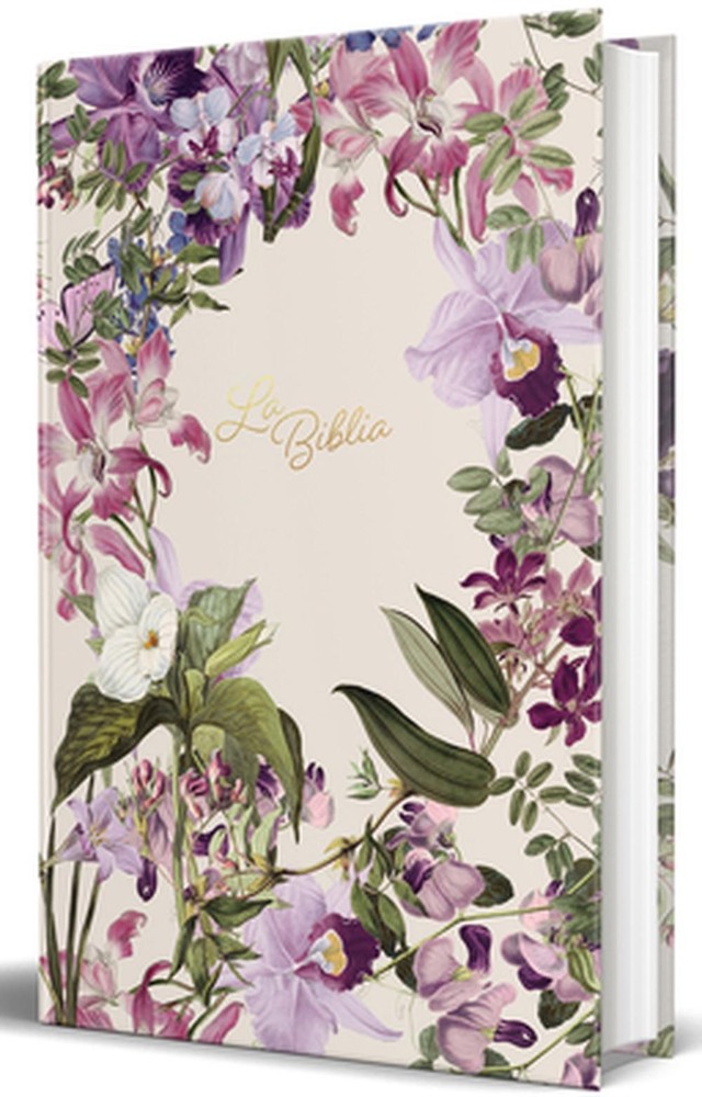 La Biblia Catlica: Edicin letra grande. Tapa dura, morada con flores / Catholic