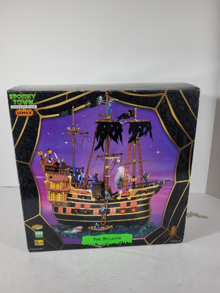 LEMAX 65409 Spooky Town Halloween The Pillager Pirate Ship Incomplete Ships Free