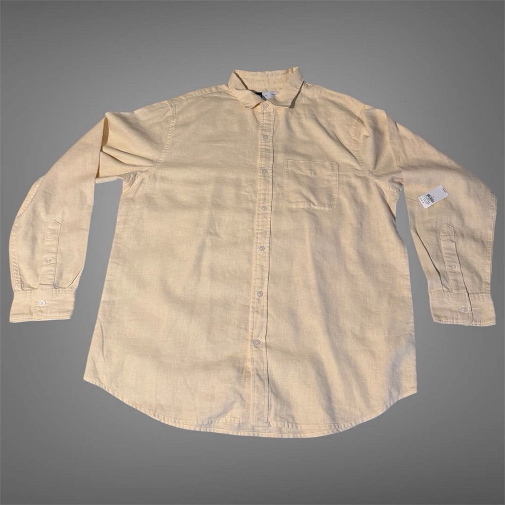 Old Navy Everyday Shirt Men's XL Linen Blend Button-Up Long Sleeve