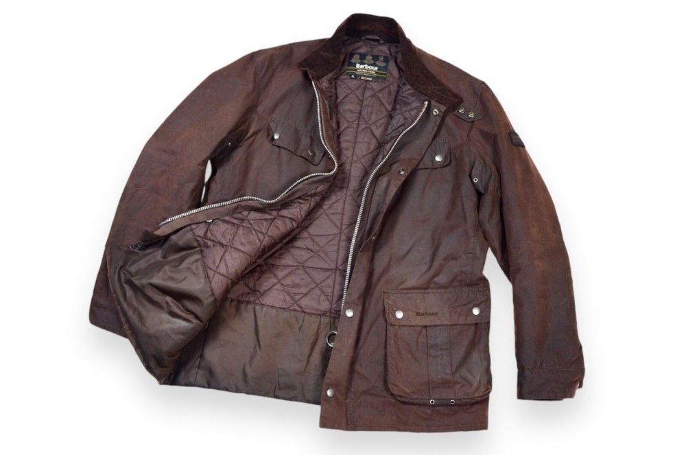 Men's Barbour Duke Jacket International Cherry Wax England Classic Size XL