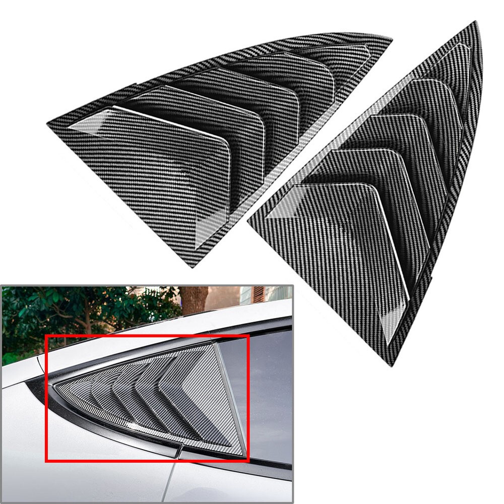 Carbon Rear Window Side Vent Shutter Louver Cover Trim For Tesla Model 3 Model Y