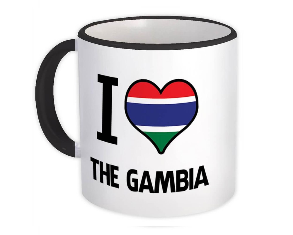 Gift Mug : I Love The Gambia Flag Heart Country Crest Expat